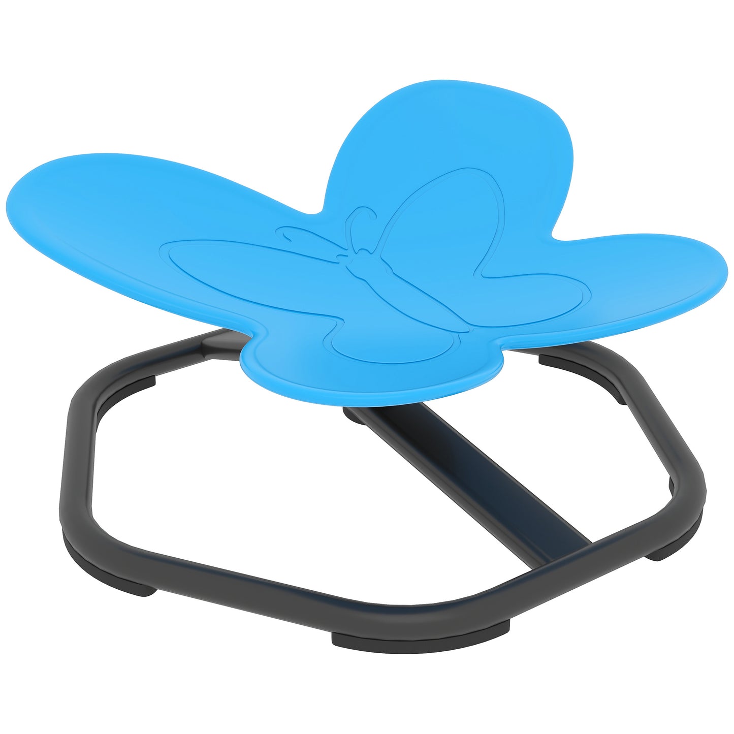 AIYAPLAY Butterfly-Shaped Kids Swivel Chair, Sensory Spinning Chair for Balance and Coordination Training, Green / Blue