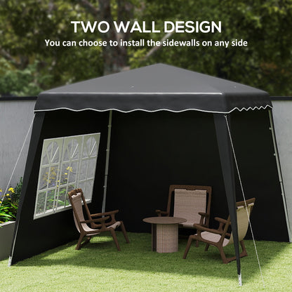 Outsunny 2.4 x 2.4m UV50+ Pop Up Gazebo - Black / Blue