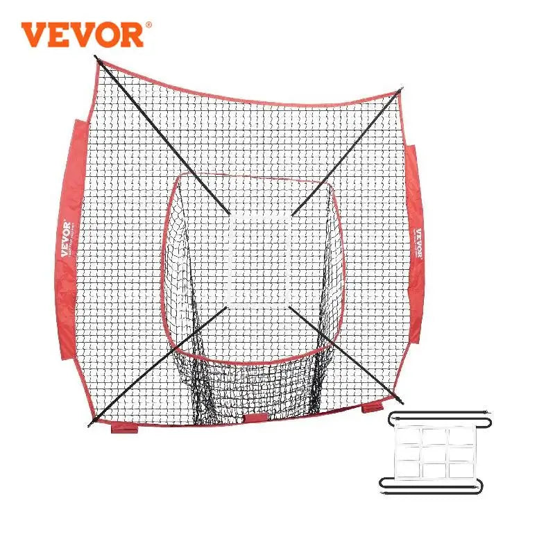 7x7 ft Baseball Softball Practice Net for Hitting Catching Pitching Baseball Equipment Training Aids With Strike Zone