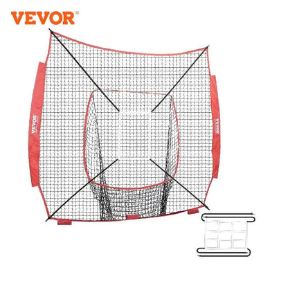 7x7 ft Baseball Softball Practice Net for Hitting Catching Pitching Baseball Equipment Training Aids With Strike Zone