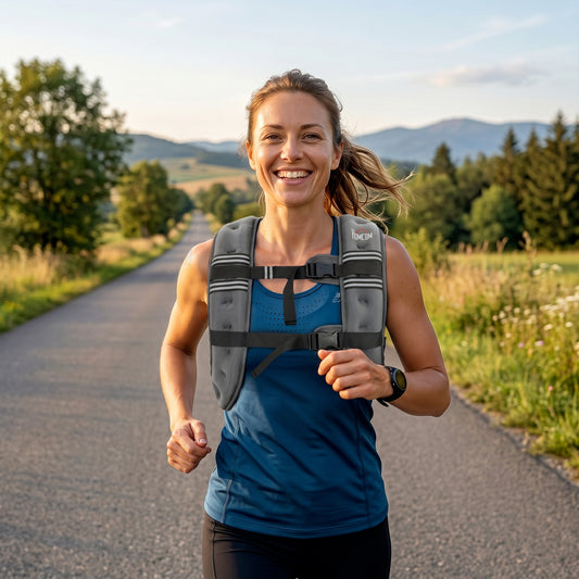 10 kg Weighted Vest | Adjustable Oxford Fabric Running & Walking Training Vest with Mesh Pocket & Reflective Strips | Grey