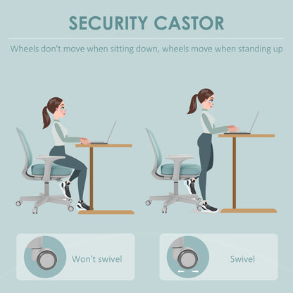 Mesh Back Office Chair | Height Adjustable 44–56cm | 120kg Capacity | Castor Wheels | Light Green