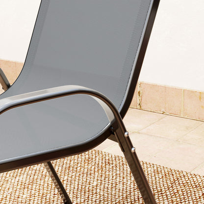 Outsunny Three-Piece Outdoor Garden Furniture Dining Set - Grey