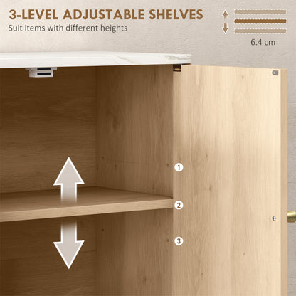 Bathroom Wall Cabinet with Adjustable Shelf - Oak