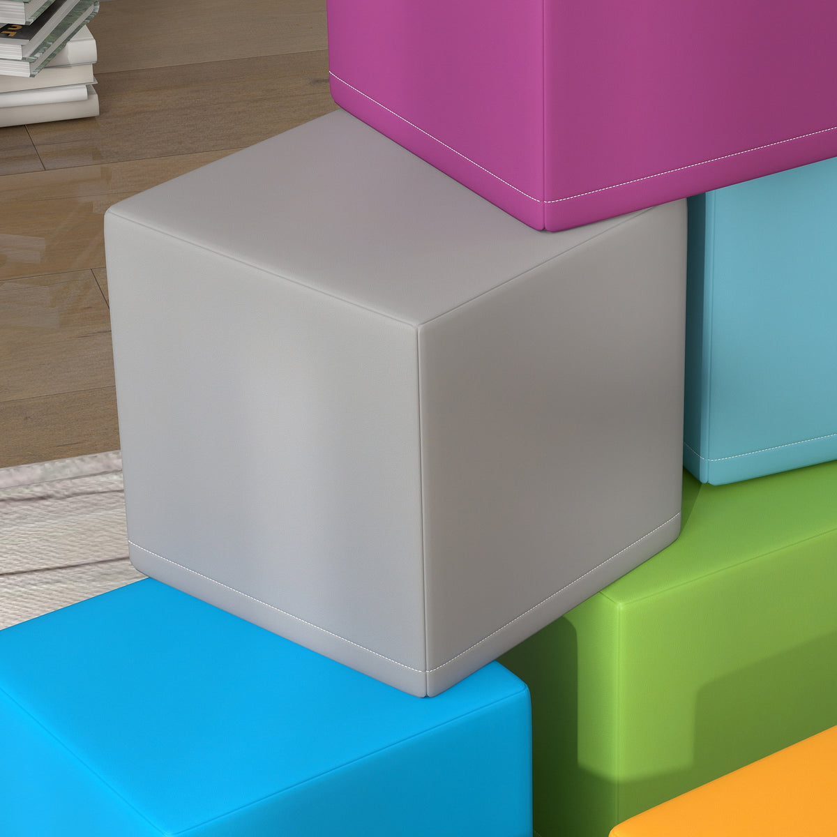 12 Piece Soft Foam Play Blocks | Building & Stacking Toy | PU Cover | Ages 12–36 Months | Wipe Clean | Multi-colour