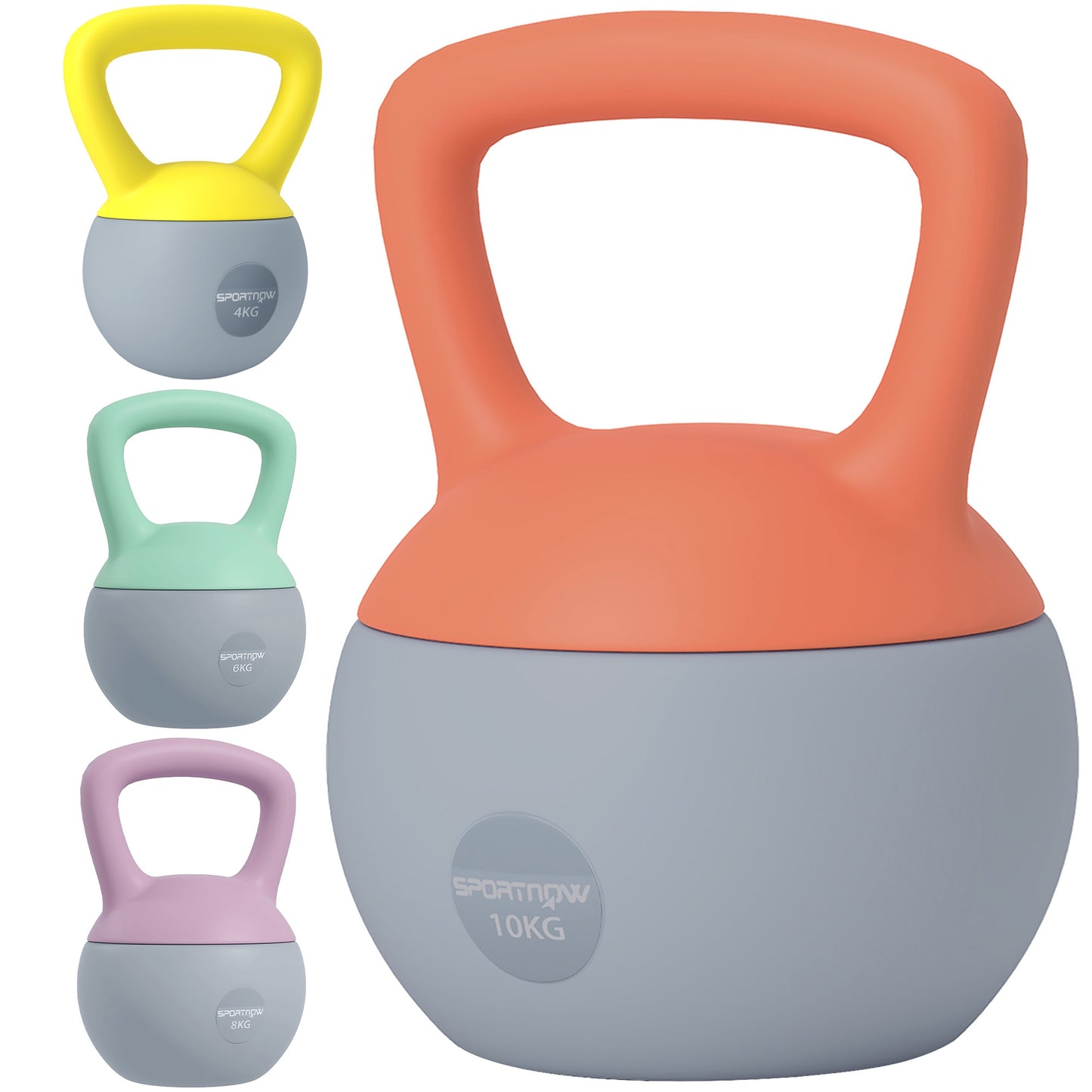 Soft Kettlebell Set of 4 | 4kg 6kg 8kg 10kg | Non-Slip Handle | Flat Base | Home Gym | Strength Training