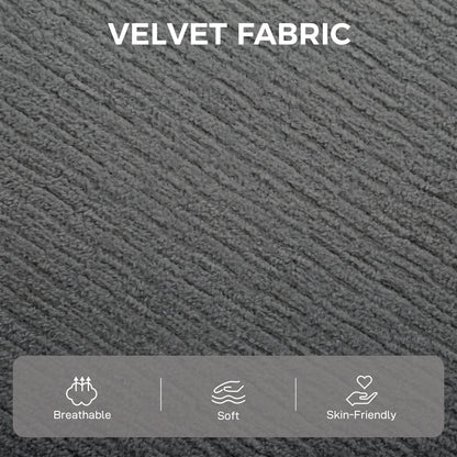 2-Seater Velvet Loveseat with Lift-Up Storage | 168Wx68Dx88H cm | 126cm Wide Seat | 15cm Seat Cushion | 20cm Back Cushion | Multilayer Board & Metal Frame | 240kg | Living Room | Dark Grey