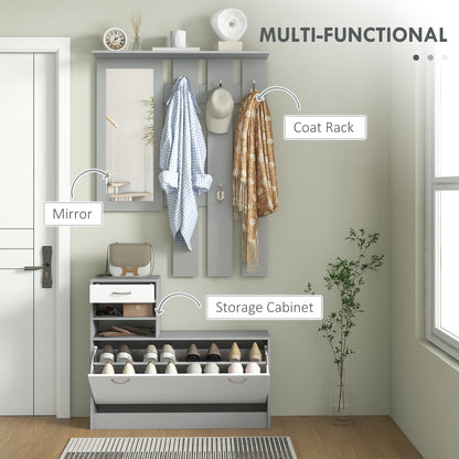 Three-in-One Hallway Storage Set - Grey/White