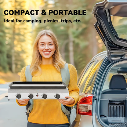 Outsunny Four Burner Portable Gas Grill For Camping Outdoor Cooking