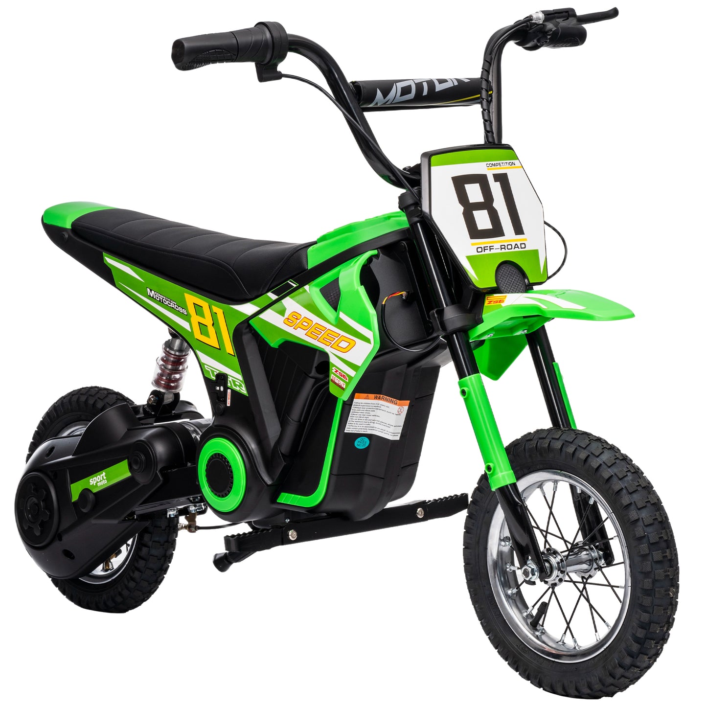 AIYAPLAY Kids Electric Motorbike, 24V Ride On Motorcycle with 3 Speeds and Rear Suspension, Dirt Bike for 8-12 Years Old