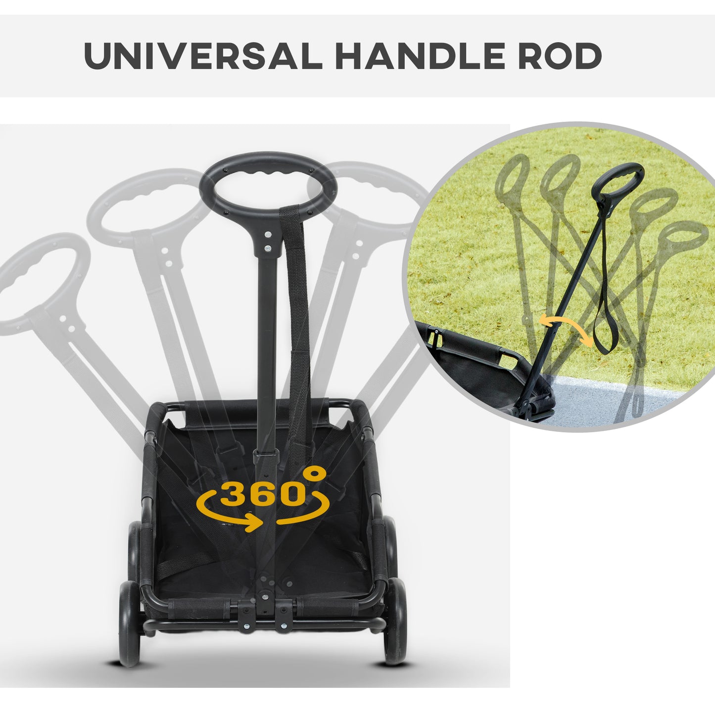 PawHut Pet Wagon Cart, Dog Stroller for Small Dogs and Cats with 4 Wheels, Safety Straps, Storage Bag, Mat