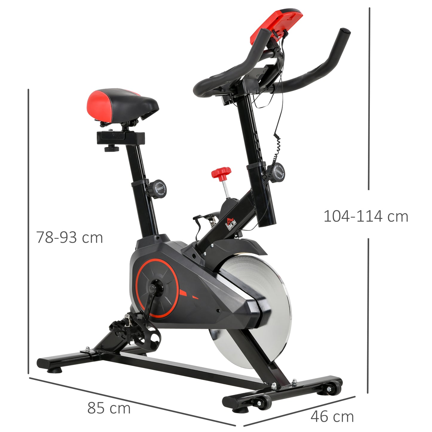 Indoor Upright Exercise Bike Machine, with Adjustable Seat, Resistance, Handlebar, LCD Display