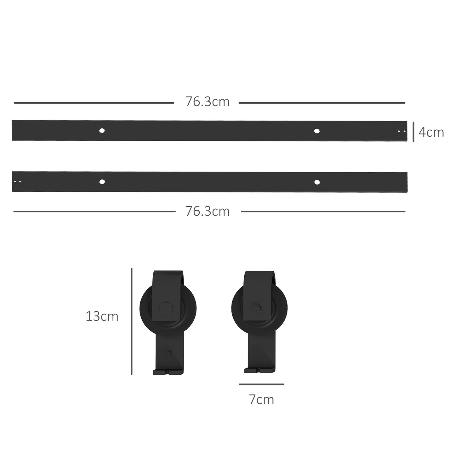 5FT/152.5CM Bi-Folding Sliding Barn Door Hardware Track Kit, Heavy Duty Sliding Door Kit for 2 Doors with J Shape Hanger