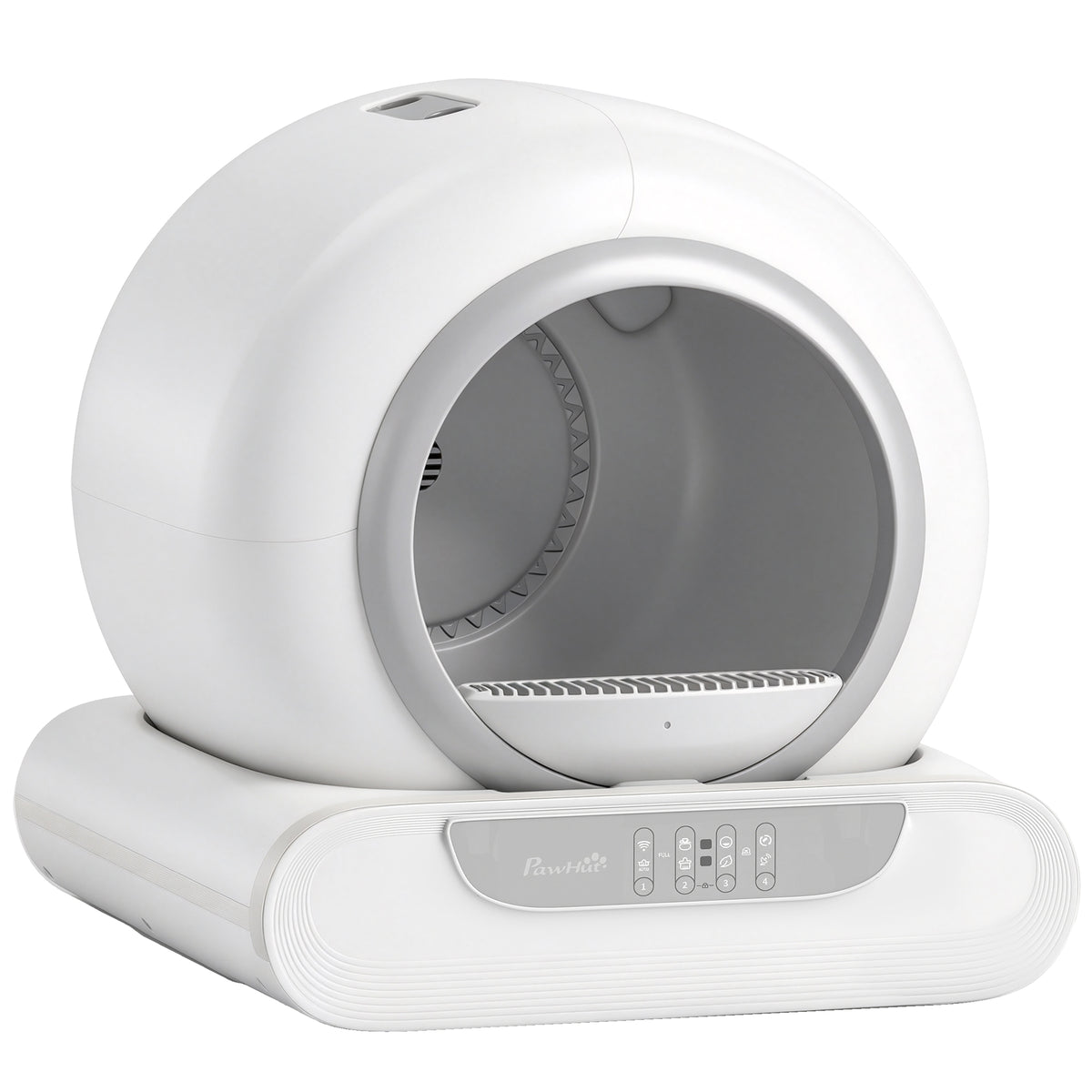 PawHut Self-Cleaning Cat Litter Box | 65L Inner Chamber & 9L Waste Bin | 2.4GHz App Control, Scheduled Cleaning & Low Entry | White/Grey