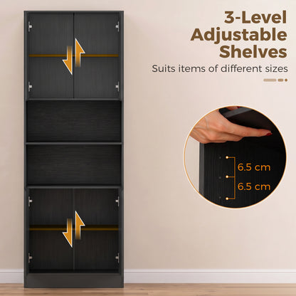 Kitchen Pantry Cabinet | 170cm Freestanding Storage Cupboard with Soft-Close Doors, 2 Colours