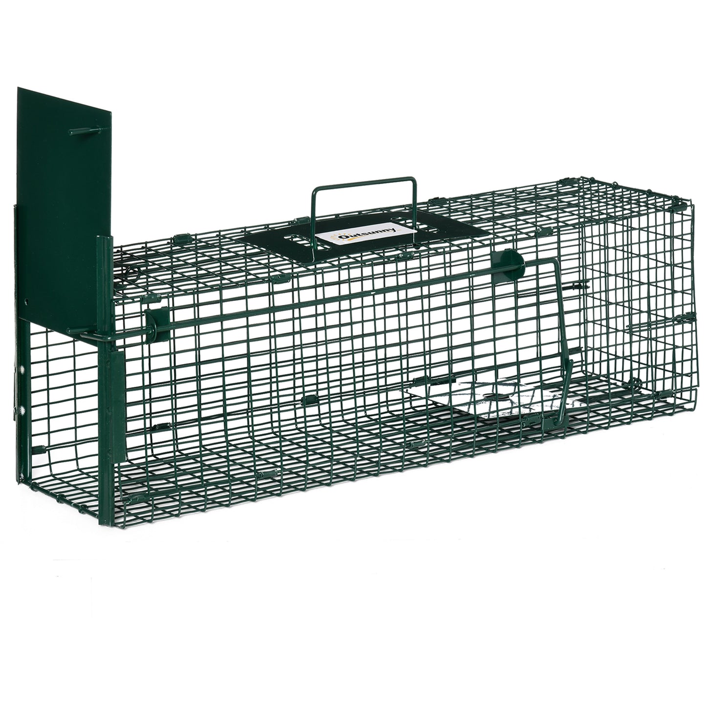 Outsunny Humane Metal Rat Trap with Single Door, for Small Animals, Dark Green