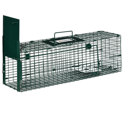 Outsunny Humane Metal Rat Trap with Single Door, for Small Animals, Dark Green