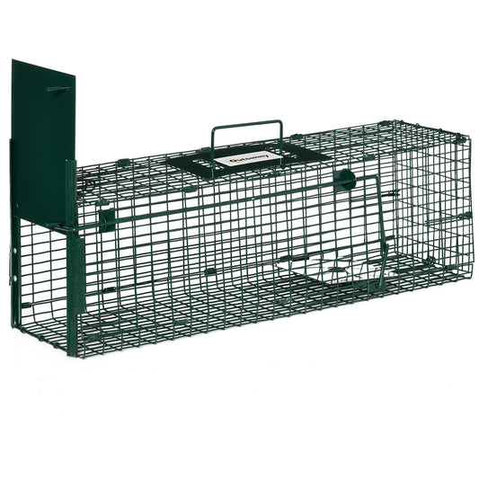 Outsunny Humane Metal Rat Trap with Single Door, for Small Animals, Dark Green