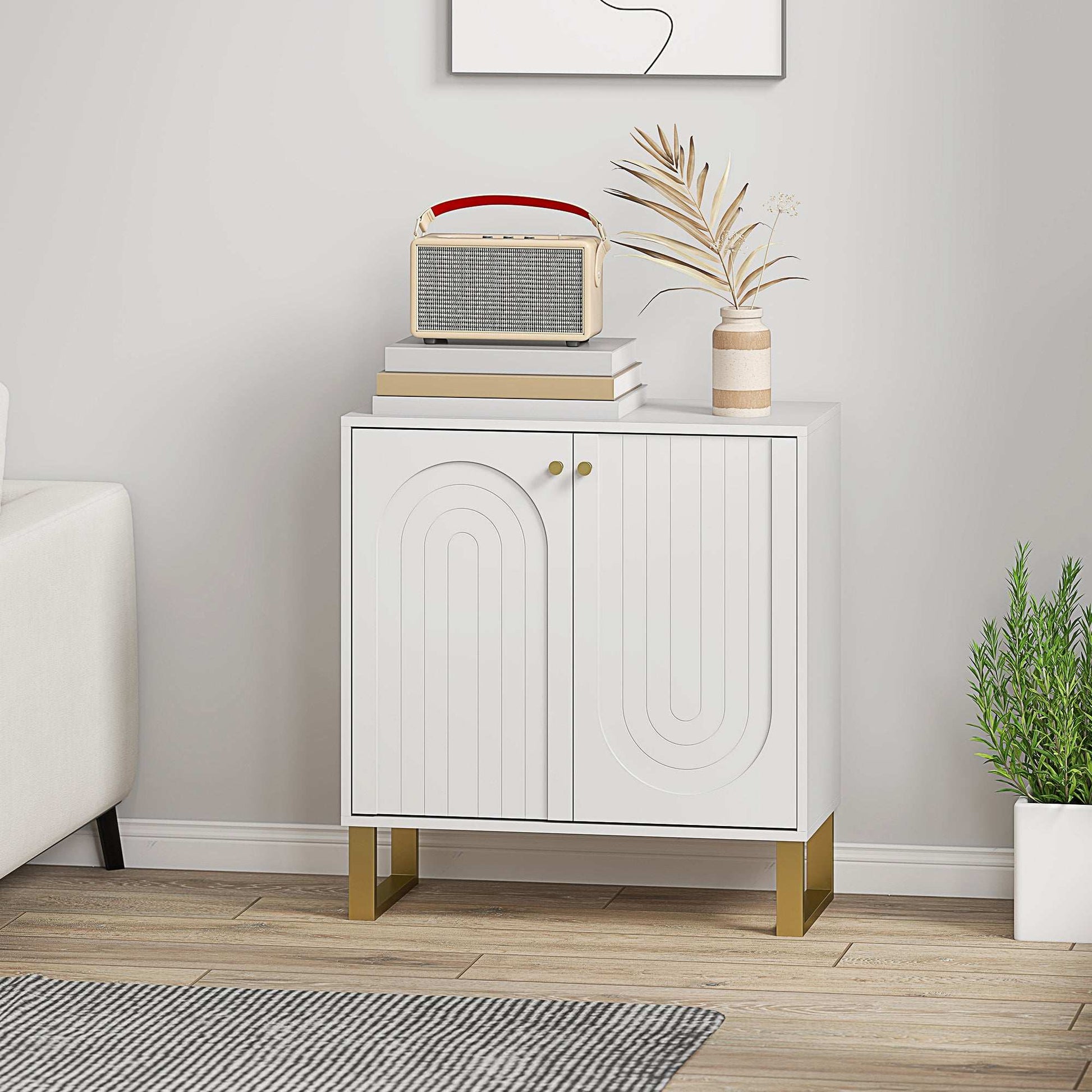 2-Door Sideboard Storage Cabinet Unit - White