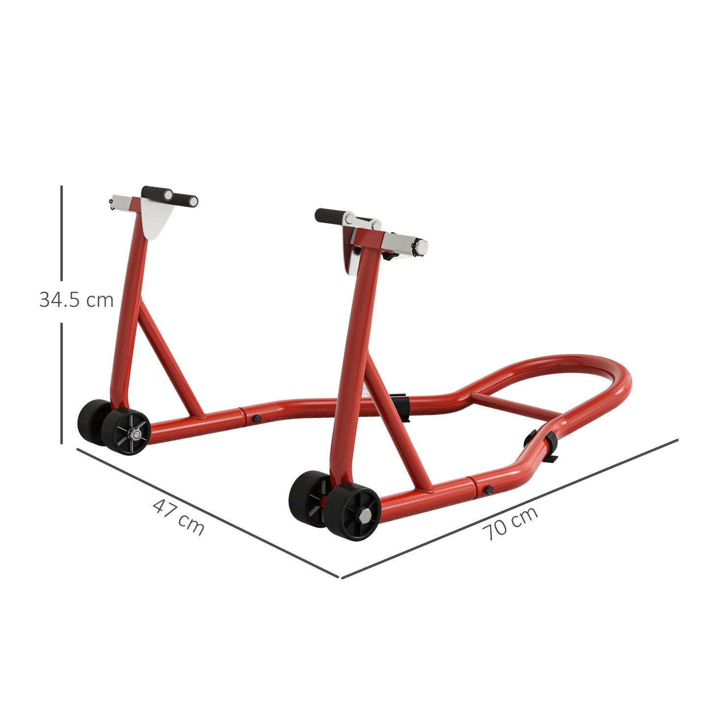 Rear Motorcycle Paddock Stand Motorbike Stand with Anti-Slip Mat, U-Shaped and L-Shaped Adapters, 200 kg Capacity, for 18", 17" and 10" Tyre