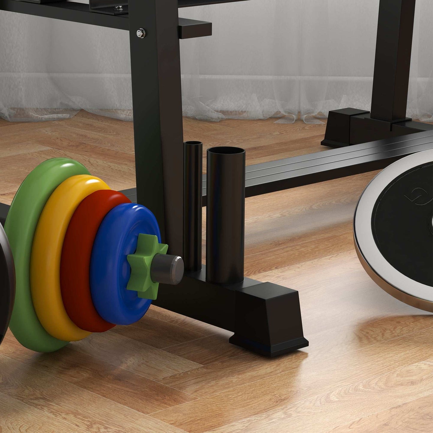 SPORTNOW 3-Tier Dumbbell Rack, Versatile Weight Rack with 4 Weight Rods for Dumbbells, Kettlebells and Plates (Rack Only)