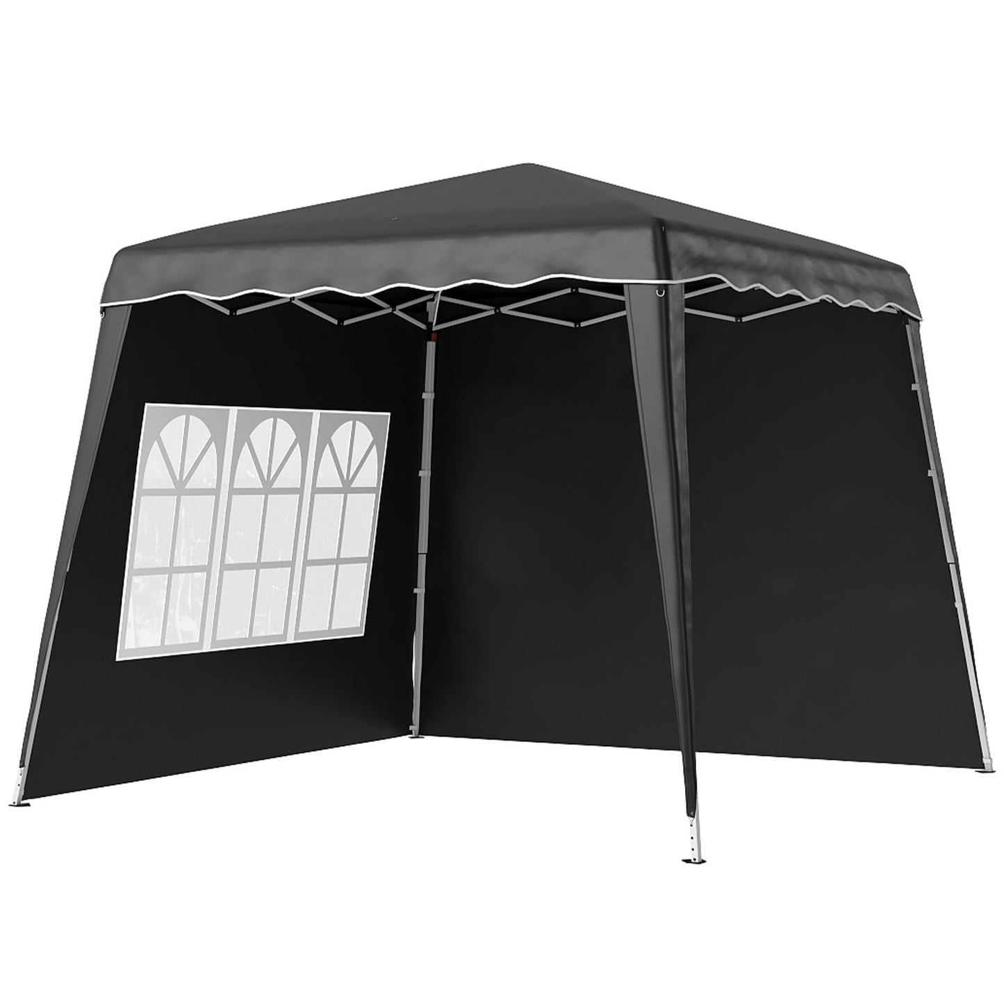 Outsunny 2.4 x 2.4m UV50+ Pop Up Gazebo - Black / Blue
