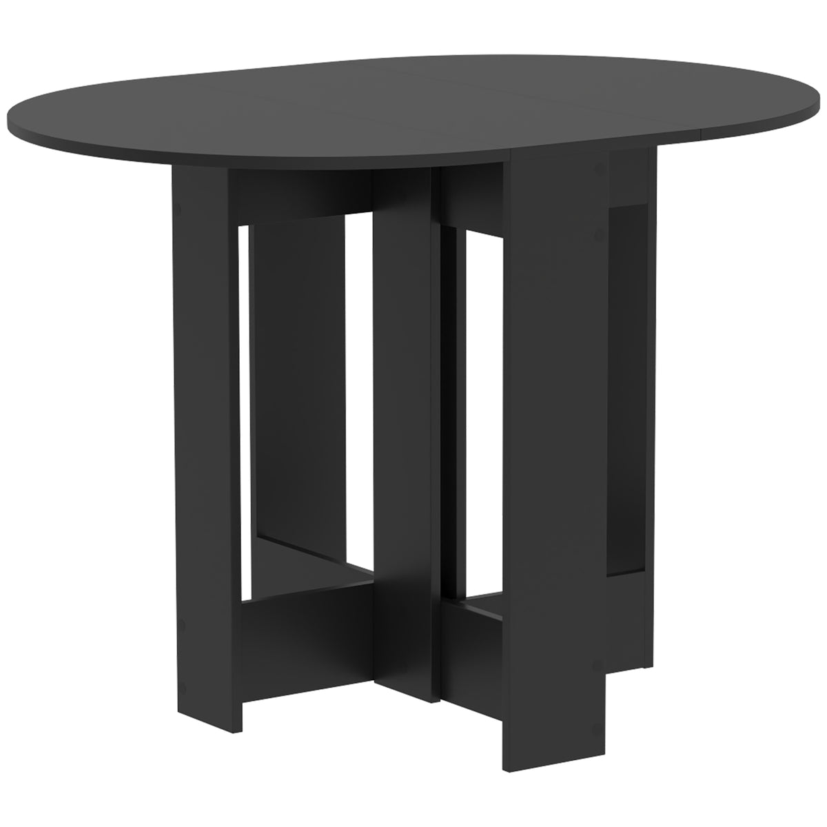 Black Drop-Leaf Dining Table | Folding Space-Saving Table with 3 Configurations | Seats 2-4 | 104 x 76 x 73.7 cm | Kitchen & Small Apartment Furniture