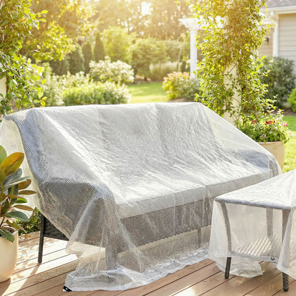 Outsunny 3 x 5m Waterproof Tarpaulin, Heavy Duty 140GSM Tear-Resistant PE Tarp with Reinforced Grommets, UV Protected Cover