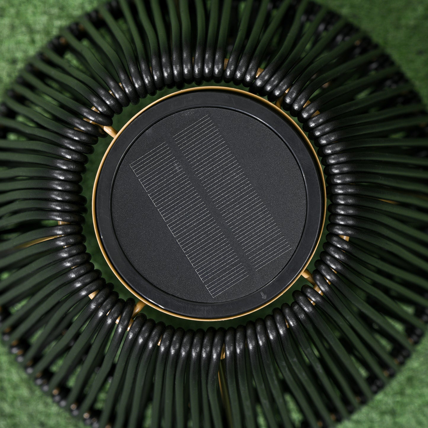 Outdoor Solar Lamp, 3-Level Adjustable Garden Rattan Solar Lantern and Decorative Lighting W/ Auto On/Off LED Light for Porch, Deck, Black