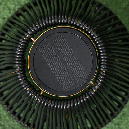 Outdoor Solar Lamp, 3-Level Adjustable Garden Rattan Solar Lantern and Decorative Lighting W/ Auto On/Off LED Light for Porch, Deck, Black