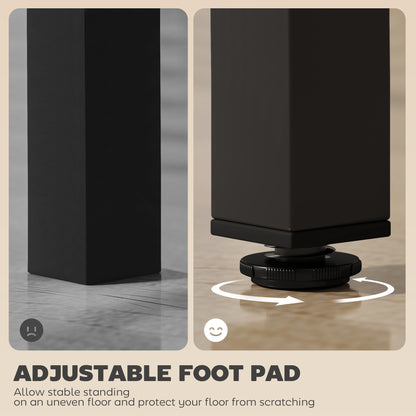 Rectangular Bar Table, Marble Effect Pub Coffee Table for Small Space, Breakfast Dining, Black Marble Effect