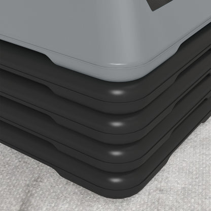 5-Level Height Adjustable Aerobic Step Platform | 10 to 30cm | Non-Slip Surface & Base | 40x40cm Platform | 150kg Capacity | PE Construction | Lightweight & Compact | Grey | For Home Gym Cardio Workouts