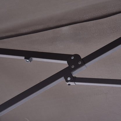 Outsunny 4.6m Garden Parasol Double-Sided Sun Umbrella Patio Market Shelter Canopy Shade with Umbrella Stand, Grey