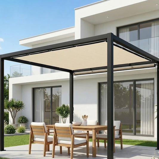 Sun Shade Sail | 3 x 3.6m | 85%+ UV Block | 180g/m² HDPE | 14 Eyelets | Beige