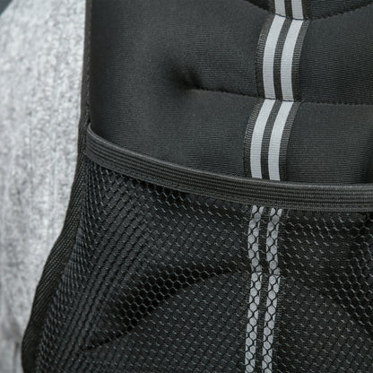 10KG Weighted Vest, Running Weight Vest with Adjustable Straps, Convenient Pocket and Reflective Strips, for Men and Women Cardio Exercise Strength Training Workout