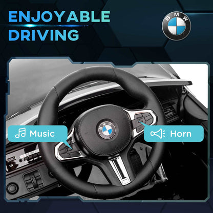 12V BMW M4 Licensed Kids Car with Easy Transport, Remote Control, Suspension, Music, Horn, LED Lights