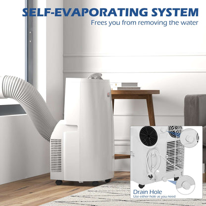 14,000 BTU Mobile Air Conditioner for Room up to 40m², with Dehumidifier, 24H Timer, Wheels, Window Mount Kit