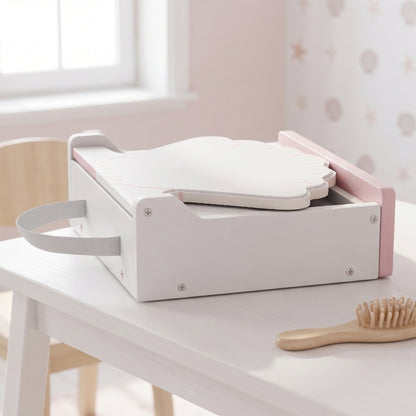 Kids Vanity Table | Girls Dressing Table | 4 Lights | Mirror | Drawer | 8 Accessories | Ages 3–6 | 31x27x33.2cm | Pink