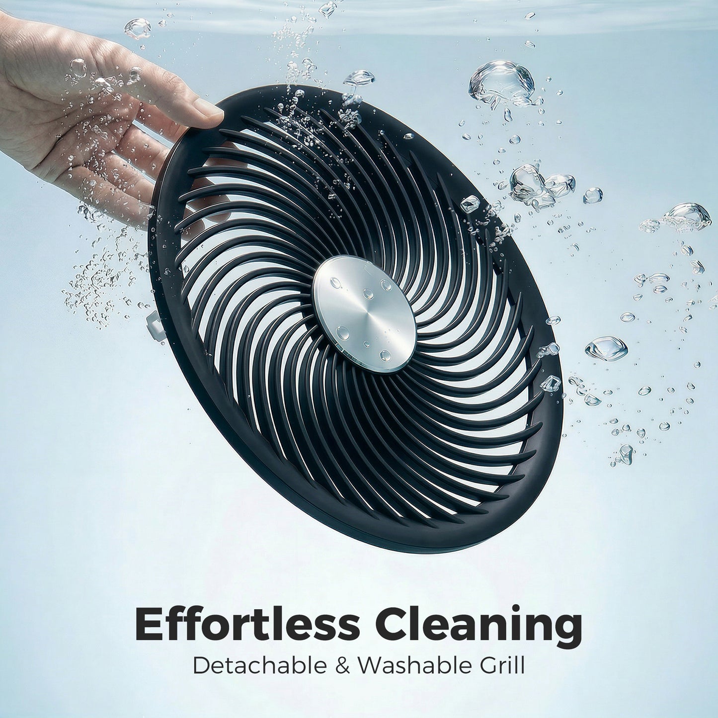 Pedestal Standing Fan | Turbo Mode | 20dB Sleep Mode | 8 Speeds | 16m³/min Airflow | 90° Oscillation | Aromatherapy Pad | Detachable Washable Grill | 5m Remote | 12H Timer | 50W | 83-107cm | Black
