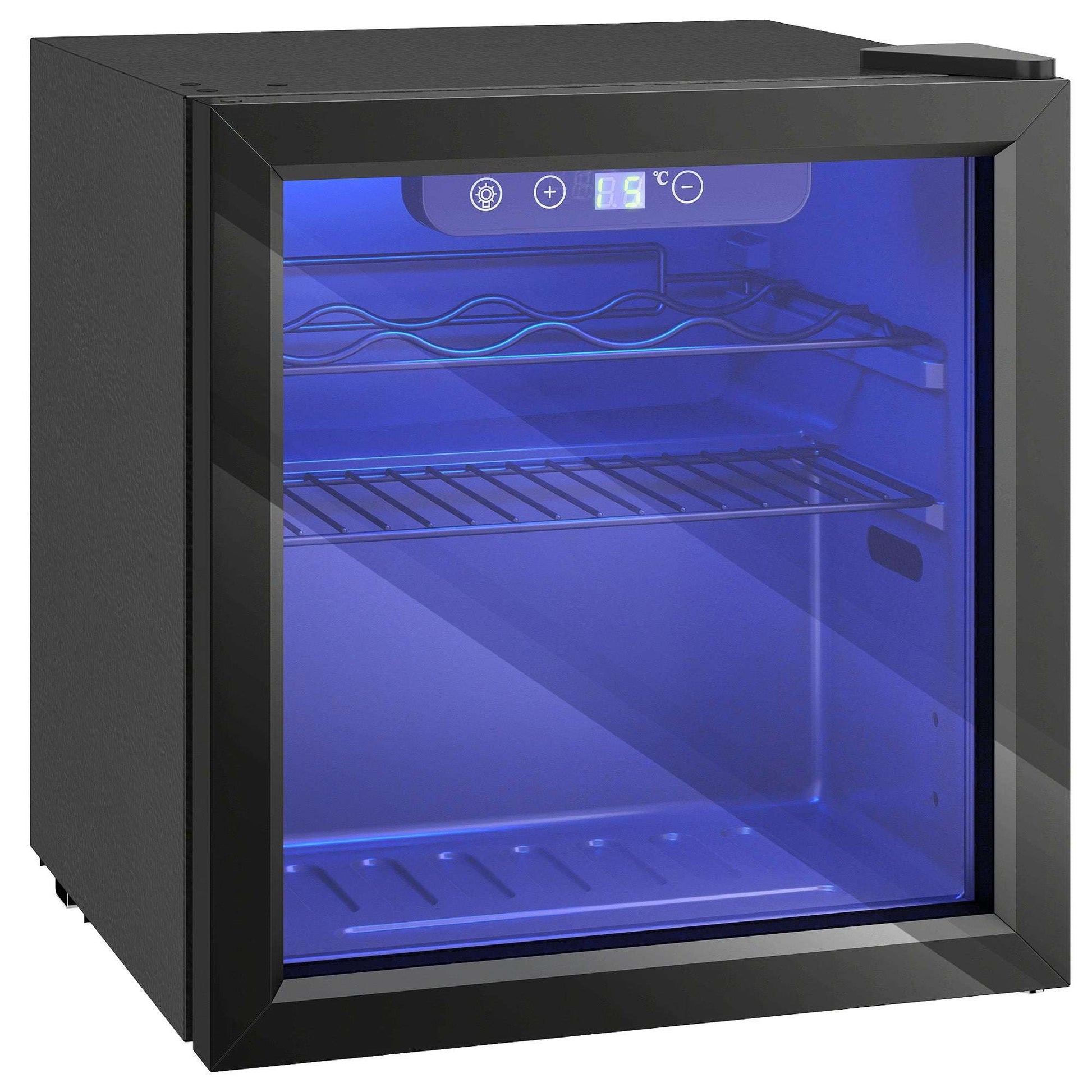 12 Bottle Wine Cooler, 36 Litre Capacity, 4-16°C Under Counter Drinks Beer Wine Fridge with Glass Door, LED Light, Black
