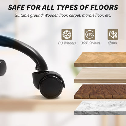 Linen-Look Double-Padded Office Chair - Black