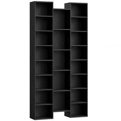 21-Compartment Bookshelf - Black / White