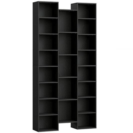 21-Compartment Bookshelf - Black / White