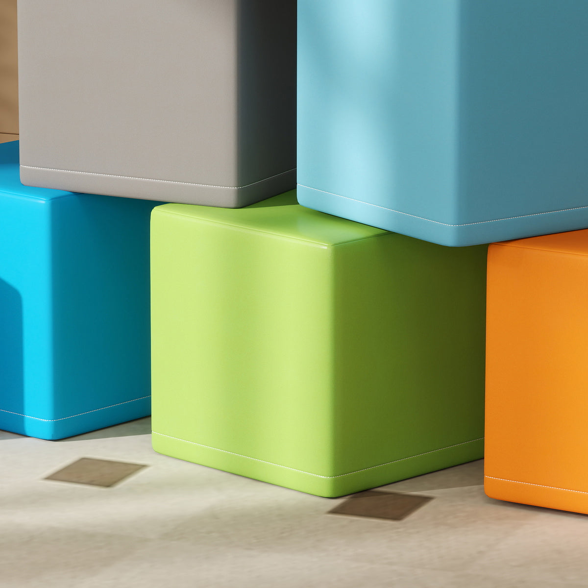 12 Piece Soft Foam Play Blocks | Building & Stacking Toy | PU Cover | Ages 12–36 Months | Wipe Clean | Multi-colour