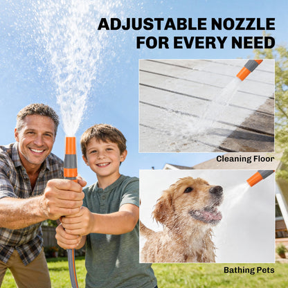 Wall Mounted Retractable Garden Hose Reel | 15+1.6m | Auto Retract & Self-Locking | 180° Swivel Bracket | Dual Spray Modes | 8 Bar Working Pressure | 51x20x34cm | Orange