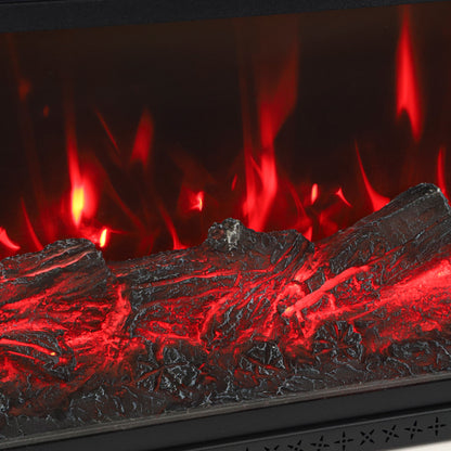 110cm Three-Sided Electric Fireplace Suite | 900/1800W, 12 Flame Colours & LED Shelf | Wall Mounted or Freestanding, Remote & Timer | White