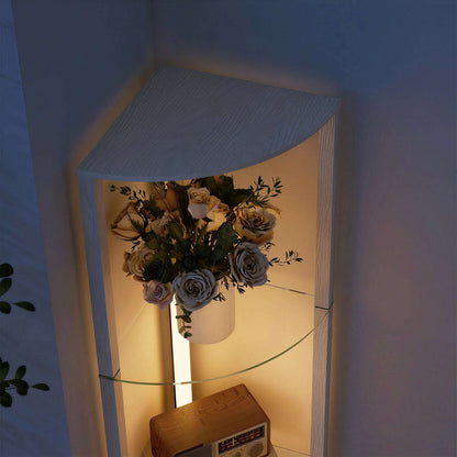 LED Floor Lamp with 5 Shelves | 3 Brightness Levels | Foot Switch | 20W 3000K | Frosted Glass Tiers | 162cm | Grey