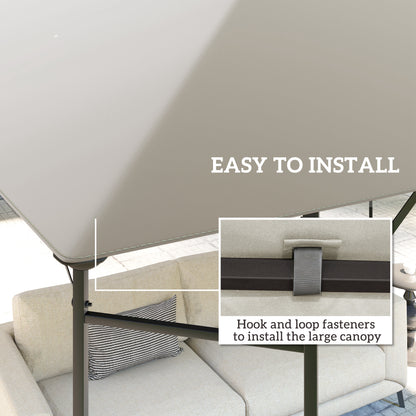 3x3m Gazebo Replacement Canopy Top | 600D Oxford Fabric | UPF30+ PA Coating | Hook & Loop Fasteners | Drainage Holes | Fits Outsunny 01-0867 Series Only | 300x300cm | Grey