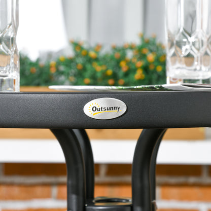 Outsunny 3 Pieces Rattan Bistro Set - Black