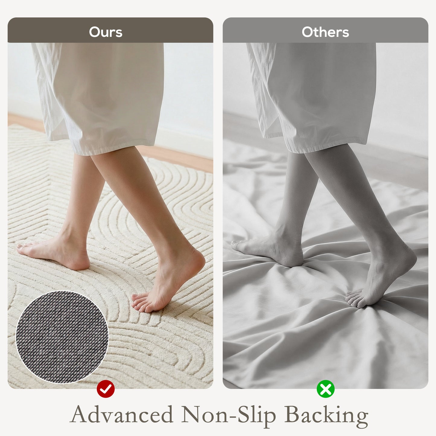 Geometric Rug | 200x140cm | 15mm Pile | Jacquard Weave | Non-Slip Backing | Reinforced Edges | Cream